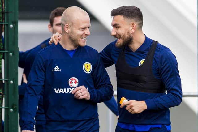 Steven Naismith (left) and Robert Snodgrass during their Scotland playing days.