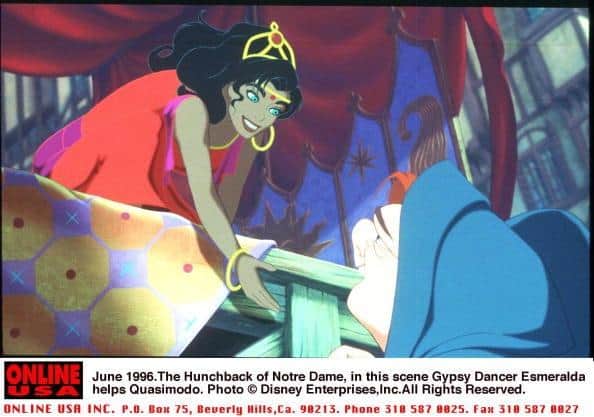 June 1996. From The Film , Hunchback Of Notre Dam, The Gysy Called Esmeralda Give Quasimodo A Hand (Photo By Getty Images)