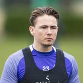 Scott Allan is pictured during Hibs training.