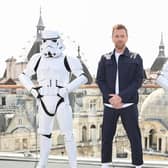 Ewan McGregor poses with Stormtroopers as he attends an "Obi-Wan Kenobi" photocall at the Corinthia Hotel in London. Picture Kate Green/Getty Images