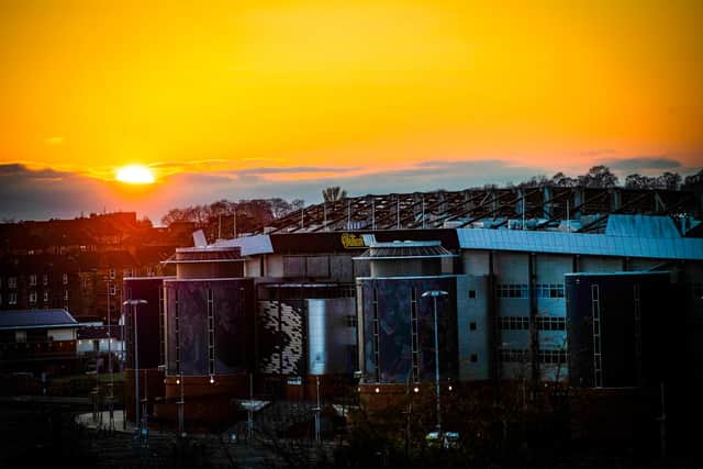 The sun setting over Hampden Park. Picture: SNS