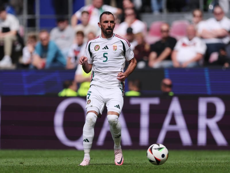 The right-back was moved to the centre of defence against Germany. He plays in his homeland with Fehérvár FC.