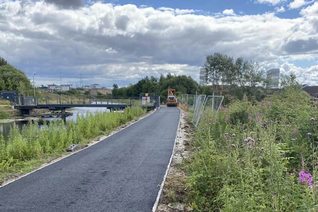 A resurfaced section of the Forth & Clyde Canal in Glasgow. (Photo by Scottish Canals)