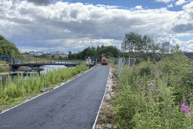 A resurfaced section of the Forth & Clyde Canal in Glasgow. (Photo by Scottish Canals)