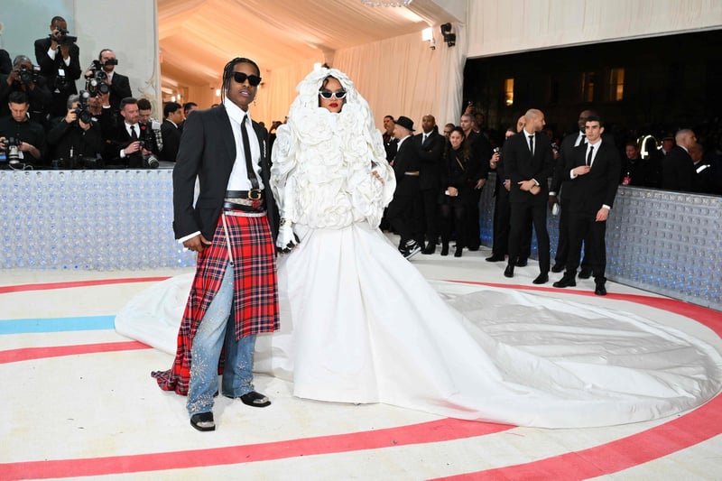 US rapper A$AP Rocky and Rihanna arrived fashionably late to the 2023 Met Gala.