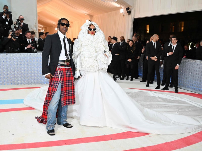 US rapper A$AP Rocky and Rihanna arrived fashionably late to the 2023 Met Gala.