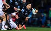 Glasgow Warriors Sione Tuipulotu in action against Ulster.