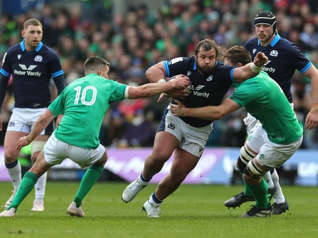 Pierre Schoeman in action for Scotland against Ireland. (Photo by David Rogers/Getty Images)