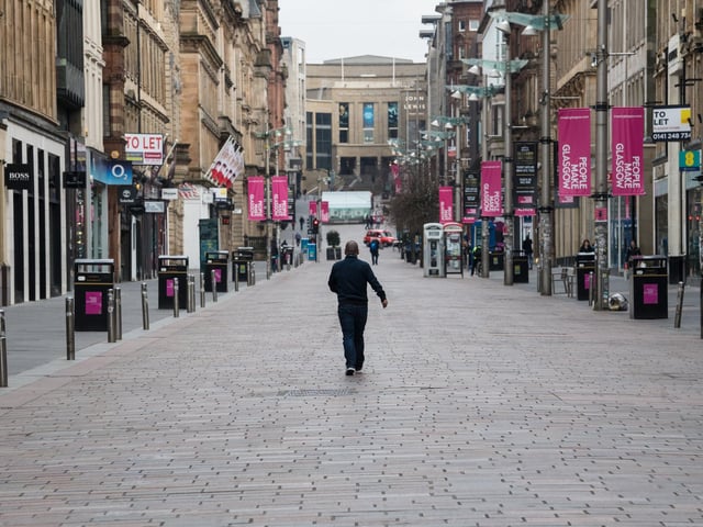 On Buchanan Street, Glasgow, there were not mass gatherings. Picture: John Devlin