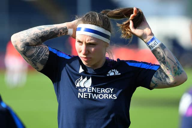 Scotland No 8 Jade Konkel was winning her 50th cap.