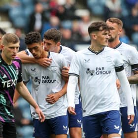 Aberdeen were defeated 2-0 by Preston North End at Deepdale.
