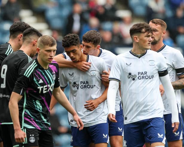 Aberdeen were defeated 2-0 by Preston North End at Deepdale.