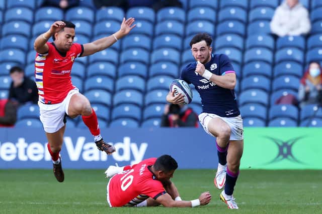 Rufus McLean enjoyed a spectacular Scotland debut against Tonga and returns to the team to play South Africa. (Photo by Craig Williamson / SNS Group)