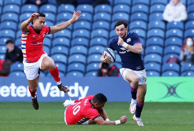 Rufus McLean enjoyed a spectacular Scotland debut against Tonga and returns to the team to play South Africa. (Photo by Craig Williamson / SNS Group)