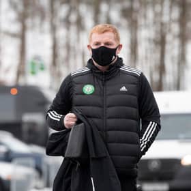 Celtic boss Neil Lennon arrives at McDiarmid Park. Picture: SNS