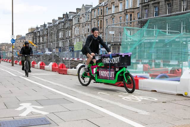 Farr Out Deliveries Cargo e-bikes all around Edinburgh street