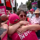 Supporters of assisted dying celebrate after MPs voted in favour of the Terminally Ill Adults (End of Life) Bill last week (Picture: Carl Court/Getty Images)