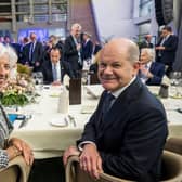 German Chancellor Olaf Scholz with Christine Lagarde, President of the European Central Bank, at an event for the 25th anniversary of the ECB this month (Picture: Thomas Lohnes/Getty Images)