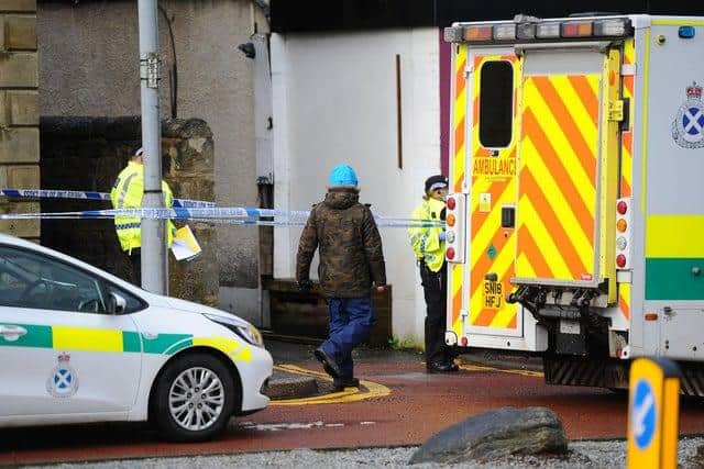 An area between Grahams Road Dental Surgery and Marley's Artisan Chocolates was taped off on Tuesday morning.