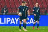 BELGRADE, SERBIA - NOVEMBER 12:  Scotland's Ryan Jack is left dejected after Luka Jovic's equaliser the UEFA Euro 2020 Qualifier between Serbia and Scotland at the Stadion Rajko Mitic on November 12, 2020, in Belgrade, Serbia. (Photo by Nikola Krstic / SNS Group)