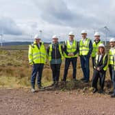 L-R Richard Dunkley - CEO (OnPath Energy), Gordon Thomson - Projects Director (OnPath Energy), Michael Shanks -  Parliamentary Undersecretary of State, Anas Sarwar – Leader of Scottish Labour Party, Lee Wilkinson – Senior Police and Market Affairs Manager (OnPath Energy), Aileen McCreadie – Partnerships & Community Manager (OnPath Energy), Robin Winstanley – Sustainability & Community Director (OnPath Energy), Euan Wright – Wind Farm Manager (Kype Muir Wind Farm)