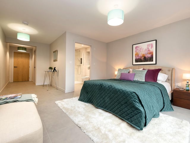 One of the bedrooms within the property