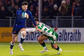 Edinburgh's Blair Kinghorn and Benetton's Marco Zanon in action last week.