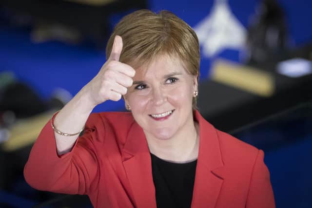 First Minister and SNP party leader Nicola Sturgeon at the count for the Scottish Parliamentary Elections at the Emirates Arena, Glasgow. Picture date: Friday May 7, 2021.