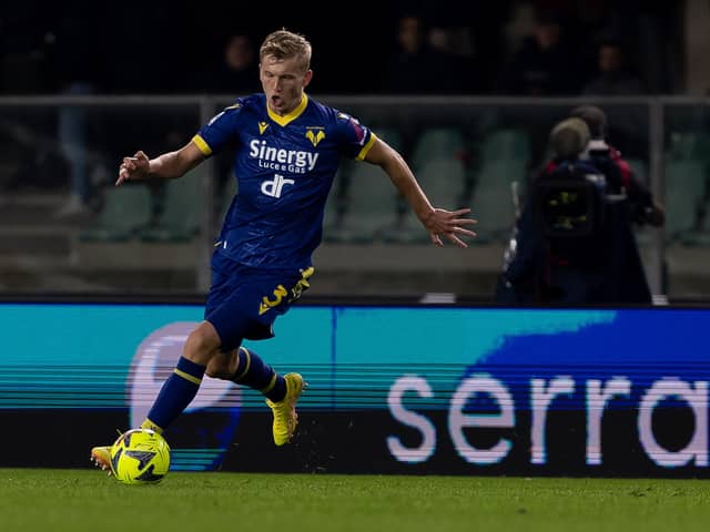 Former Hibs defender Josh Doig in action for Hellas Verona during a Serie A match against Cremonese at Stadio Marcantonio Bentegodi. (Photo by Emmanuele Ciancaglini/Getty Images)