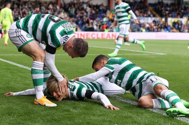 Kyogo Furuhashi put Celtic ahead against Ross County.