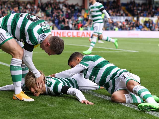 Kyogo Furuhashi put Celtic ahead against Ross County.