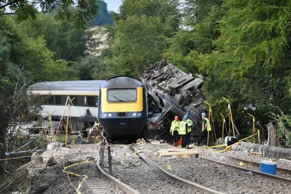 Three people were killed in the Carmont derailment in August 2020. Picture: RAIB