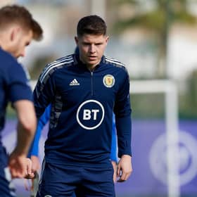 Kevin Nisbet during Scotland training at La Finca Resort, Spain. (Photo by Jose Breton / SNS Group)