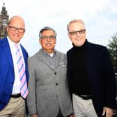 Guy Kinnings, left, and Keith Pelley, right pictured with Dr Pawan Munjal, chairman of Hero MotoCorp, during the Hero Challenge in Liverpool in 2019. Picture: Andrew Redington/Getty Images.