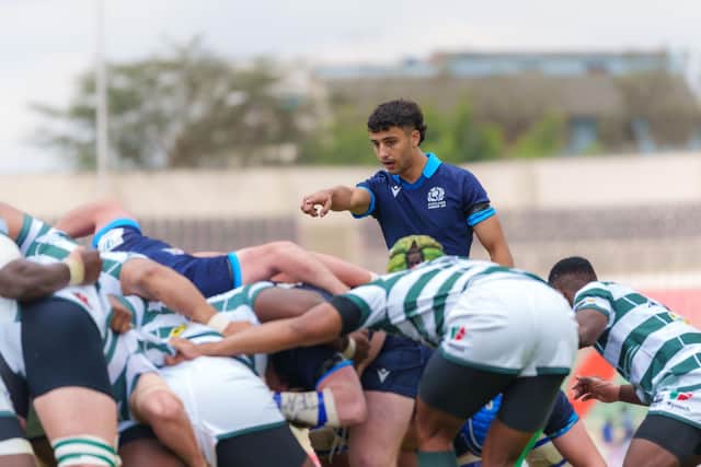 Co-captain Ben Afshar scored two tries in Scotland's win. Credit: Antony Munge/World Rugby