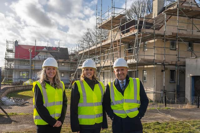 (L-R) Katy Ralph, COO at Ralph Sayer,, Tzana Webster, Head of Estate Agency at Ralph Sayer, MSP Alex Cole-Hamilton