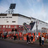 The tribute to legendary Dundee United manager Jim McLean outside Tannadice, the club's stadium (Photo by Ross Parker / SNS Group)