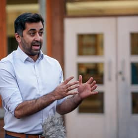 Health Secretary, Humza Yousaf talks to the media during a visit to Liberton Hospital in Edinburgh in January re date: Tuesday January 11, 2022.