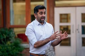 Health Secretary, Humza Yousaf talks to the media during a visit to Liberton Hospital in Edinburgh in January re date: Tuesday January 11, 2022.