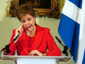 Nicola Sturgeon announcing her resignation as First Minister at a Bute House press conference on 15 February