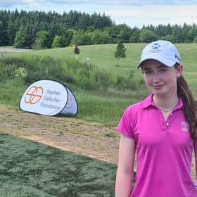 North Berwick's Grace Crawford after her win in the Stephen Gallacher Foundation Vase at Castle Park.