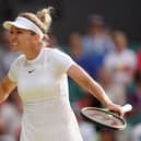 Simona Halep celebrates winning through to the quarter-finals.