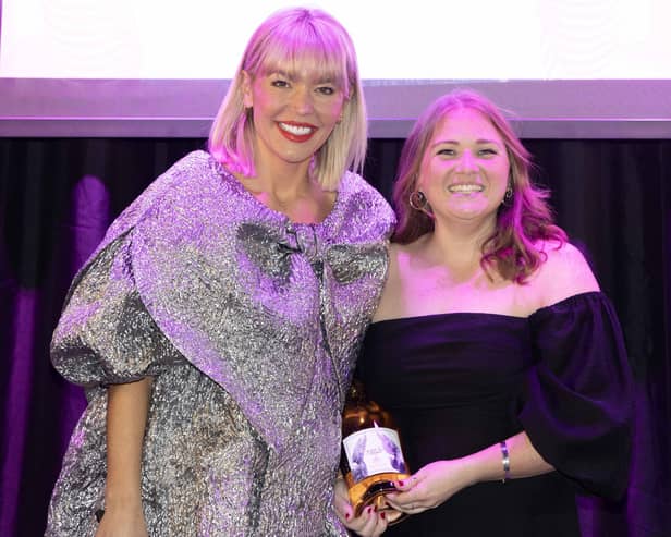 Danni Menzies, host of the Scottish Influencer Awards, with Laura Young, who is also known as 'Less Waste Laura,' after the climate activist and environmental scientist was named Scottish Influencer of the Year. Picture: Gerardo Jaconelli