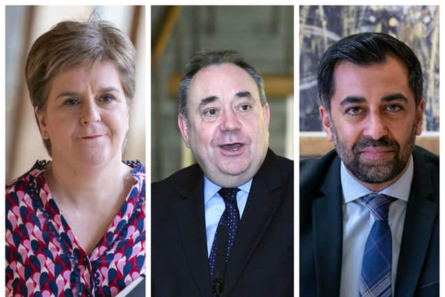 Former first ministers Nicola Sturgeon, Alex Salmond and Humza Yousaf