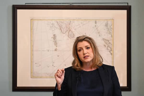 Penny Mordaunt speaks during an event to launch her campaign to be the next leader of the Conservative Party  (Photo by Leon Neal/Getty Images)
