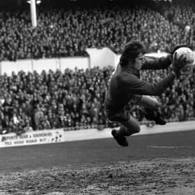 Ray Clemence pictured in action for Liverpool in 1975.