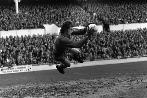 Ray Clemence pictured in action for Liverpool in 1975.