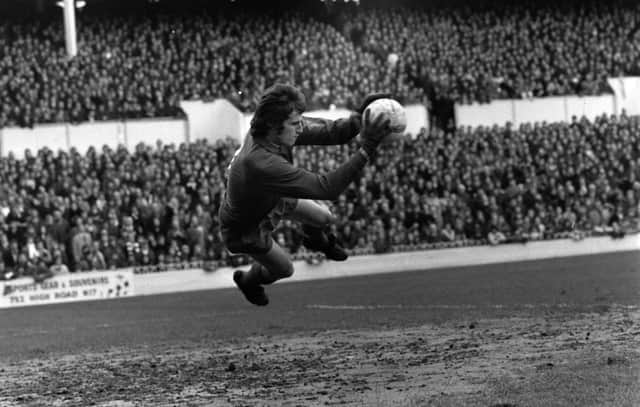 Ray Clemence pictured in action for Liverpool in 1975.
