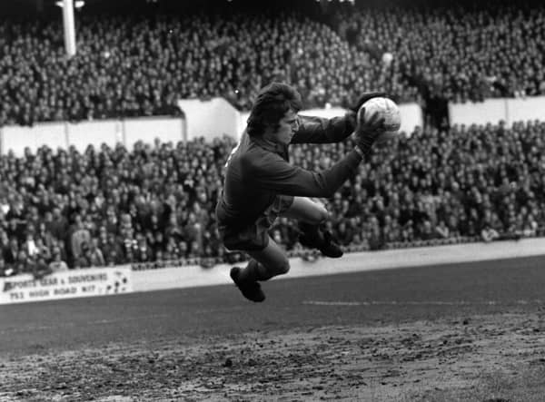 Ray Clemence pictured in action for Liverpool in 1975.