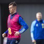 Blackburn Rovers defender Dominic Hyam is put through his paces at a first Scotland training session , with the late call-up now in the mix for Saturday's Euro 2024 qualifying opener at home to Cyprus. (Photo by Ross MacDonald / SNS Group)